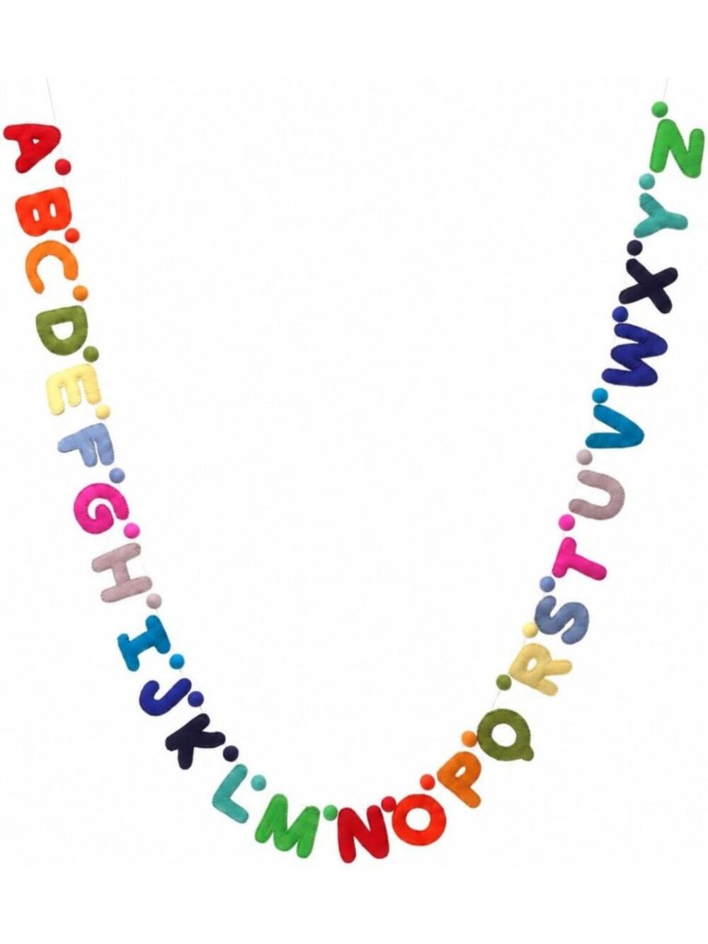 Handmade Wool ABC Garland - Colorful Decorative Wall Art for Nursery & Playroom
